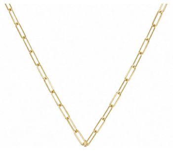 Paper Clip Style 14k Gold Chain