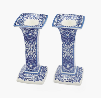 Spode China Shabbat Candle Holders - Ceramic