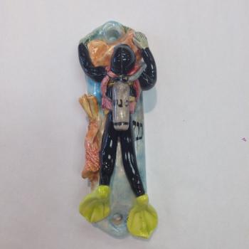 Scuba Mezuzah - Painted Porcelain