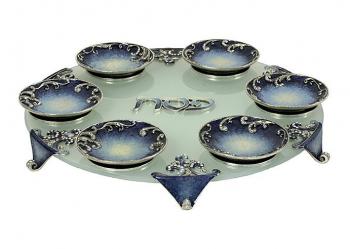 Seder Plate Blue by Quest Gifts