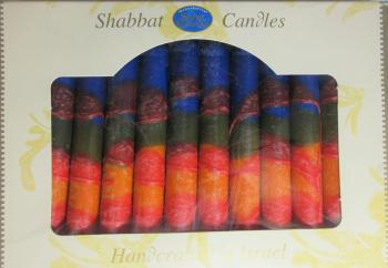 Shabbat and Holiday Candles Blue Orange