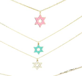 Colorful Enamel Gold Plated Star of David