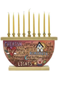 Kindle The Light Wooden Menorah