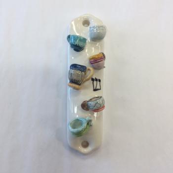 Teacup Mezuzah - Painted Porcelain