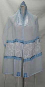 Blue Sheer Talit  - Organza