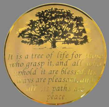 Tree of Life Glass Platter Gold by Schlanser