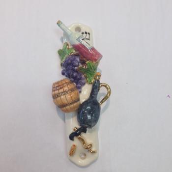 Wine Lover Mezuzah - Painted Porcelain