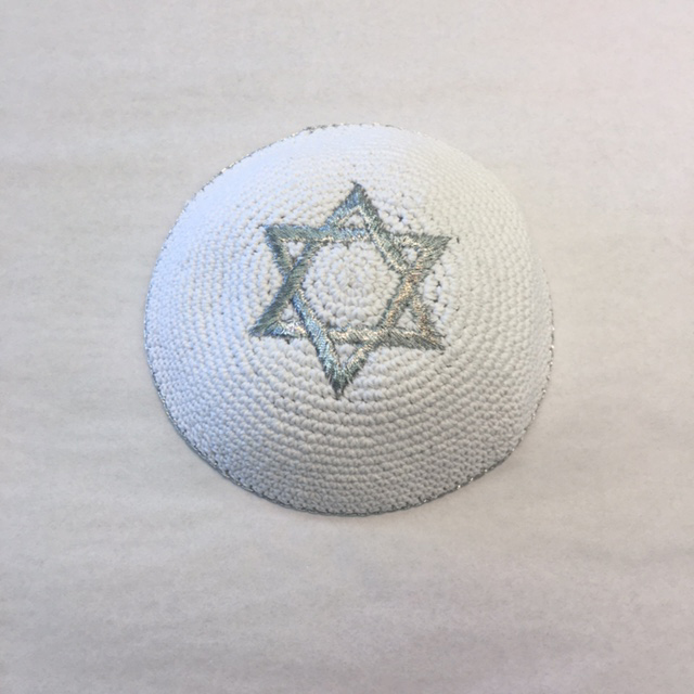 Elegant Silver Star Kippah