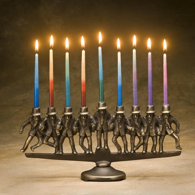 Dancing Rabbi Menorah by Scott Nelles