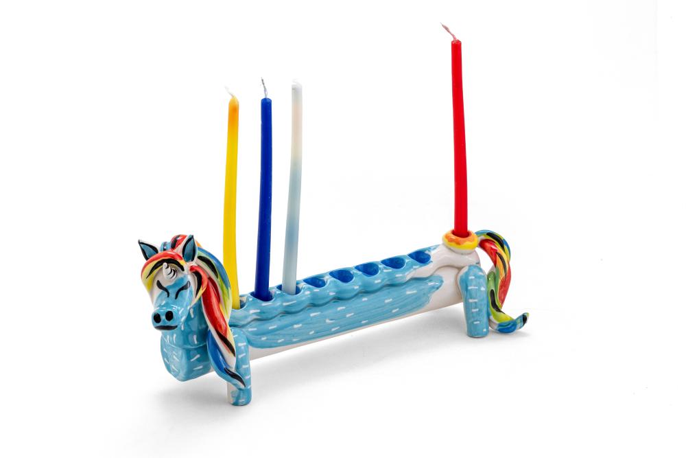 Israel Museum x Shalom House Ceramic Unicorn Menorah