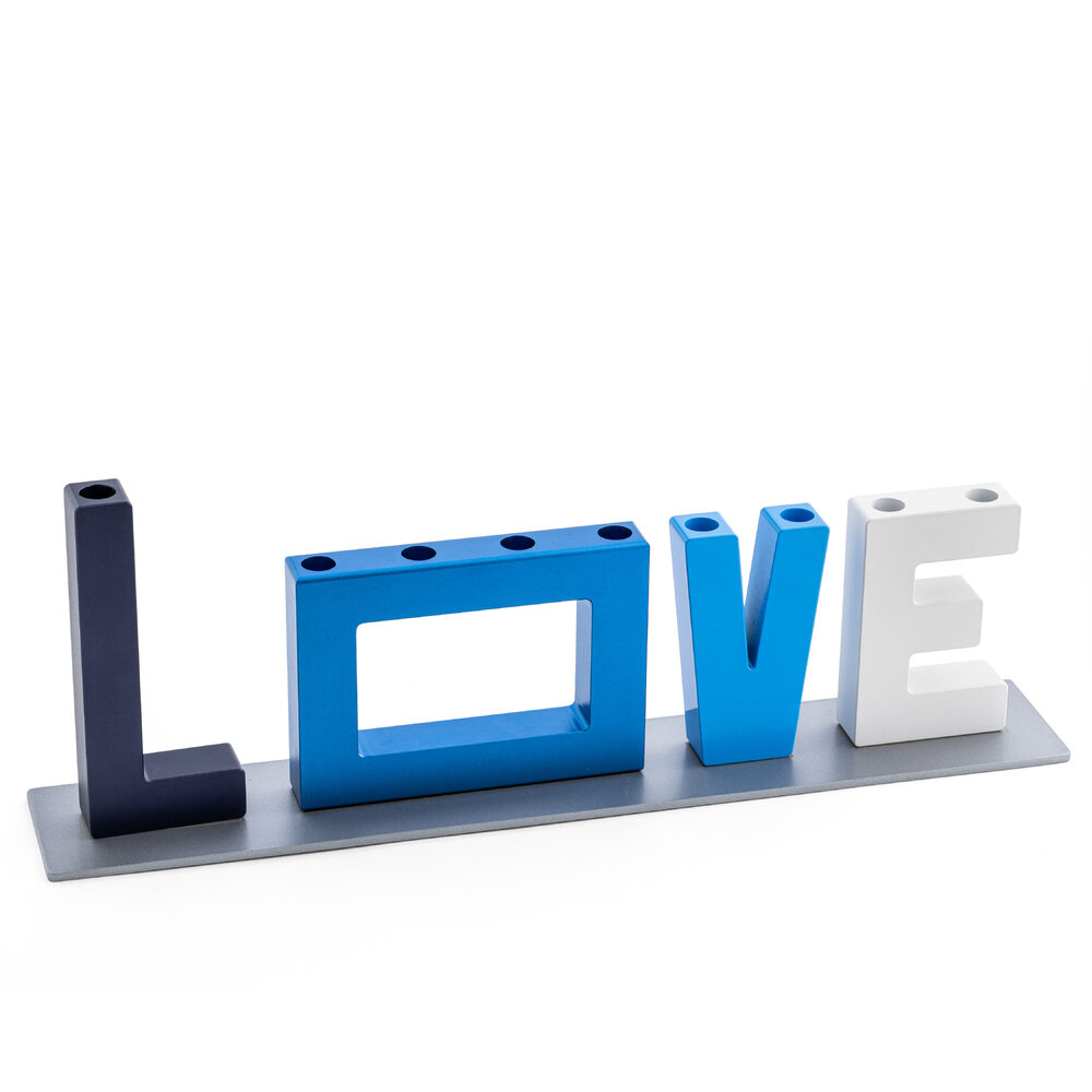 Israel Museum x Shalom House Blue LOVE Menorah