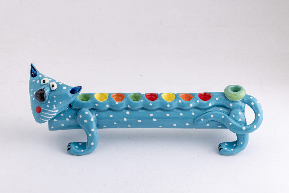 Israel Museum x Shalom House Ceramic Cat Menorah