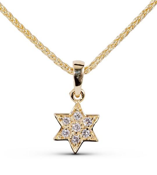 Israel Museum x Shalom House 14kt Gold Star of David with Diamonds