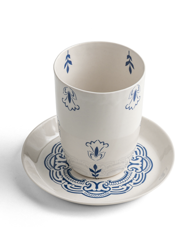 Israel Museum x Shalom House Ceramic Kiddush Cup and Saucer