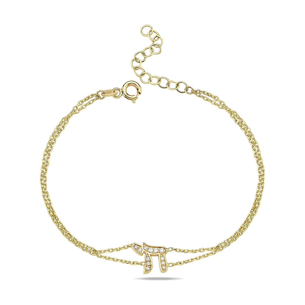 14k Gold Chai Charm Bracelet
