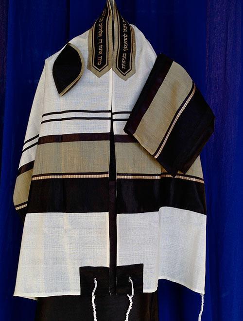 Men's Black and Olive Tallit Set