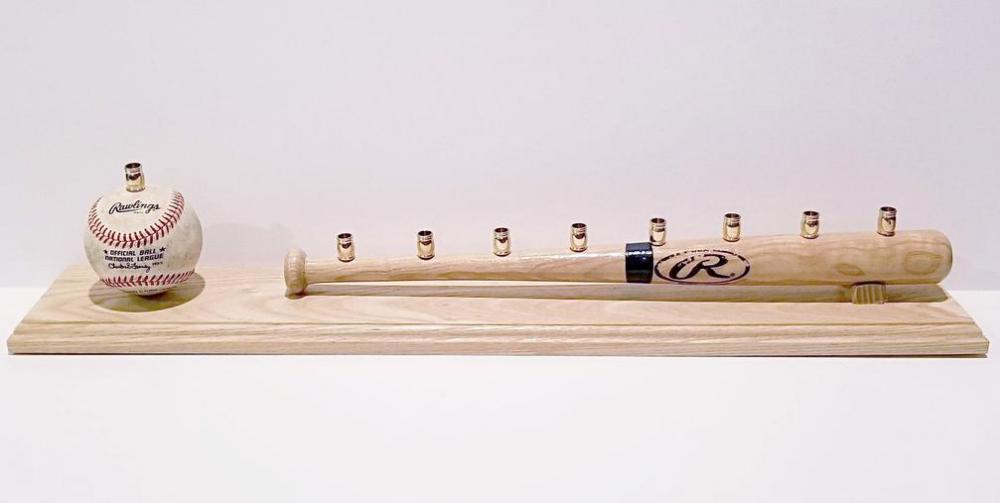 Mini Baseball Bat/Balls or Hokey Pucks Menorah
