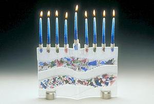 Floral Menorah - Glass