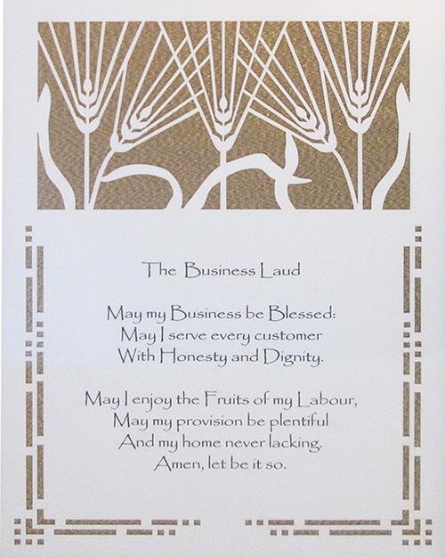 Business Blessing - Wheat Harvest - Gold Fabric Backing