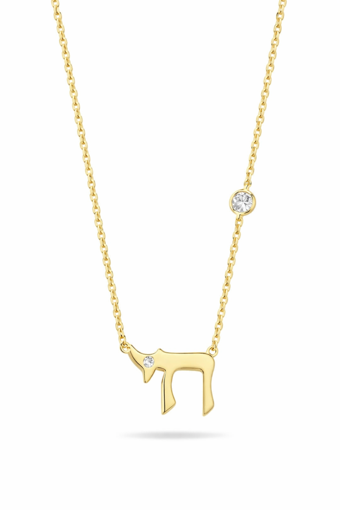 Chai 14k Gold Necklace with Diamond