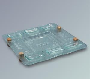 Eilat Seder Plate - Glass with Jerusalem Stone
