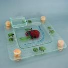 Ponchi Apple and Honey Dish - Glass and Jerusalem Stone