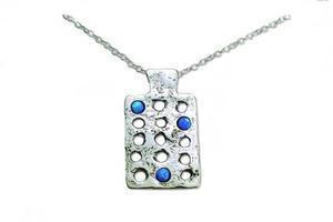 Ancient Calendar Necklace - Silver and Opals