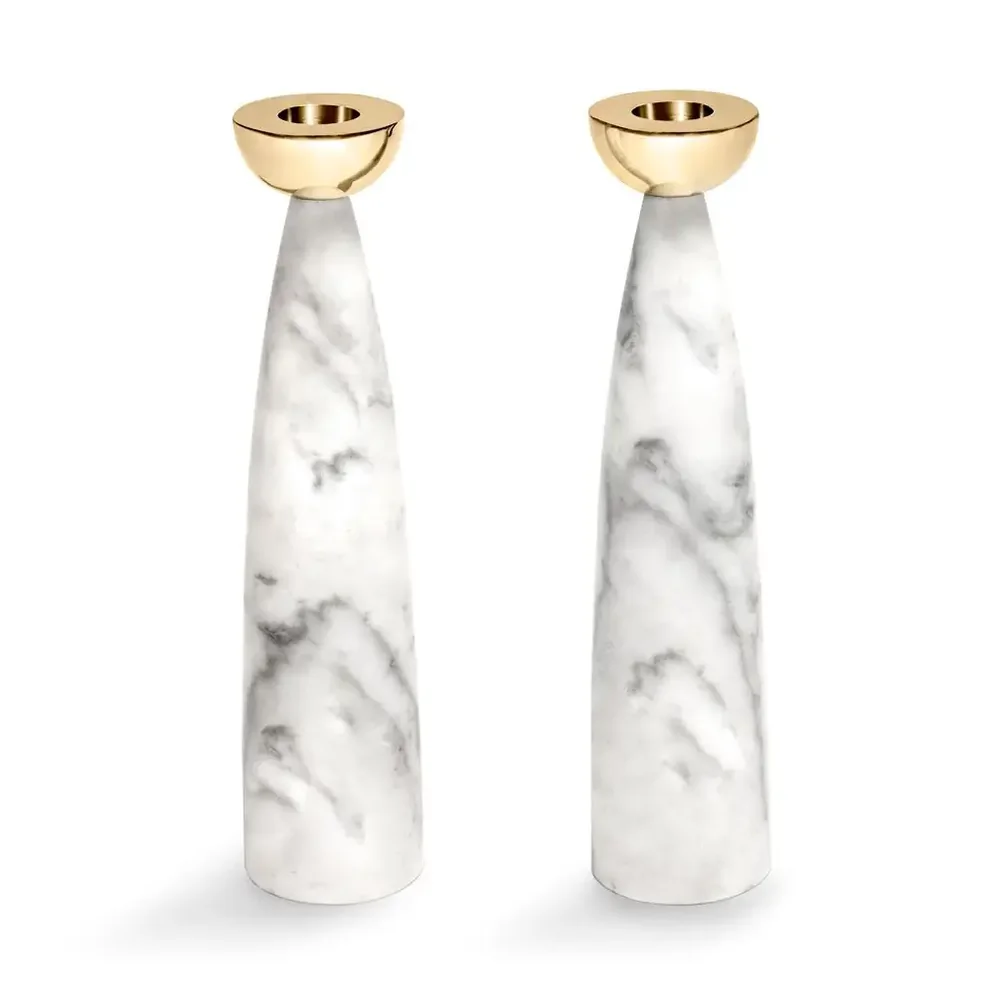Coluna Candle Holders - Marble & Gold
