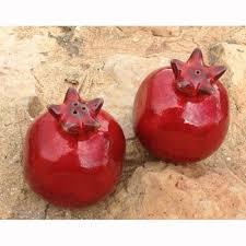 Red Pomegranate Salt and Pepper Shakers