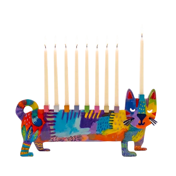 Colorful Cat Menorah