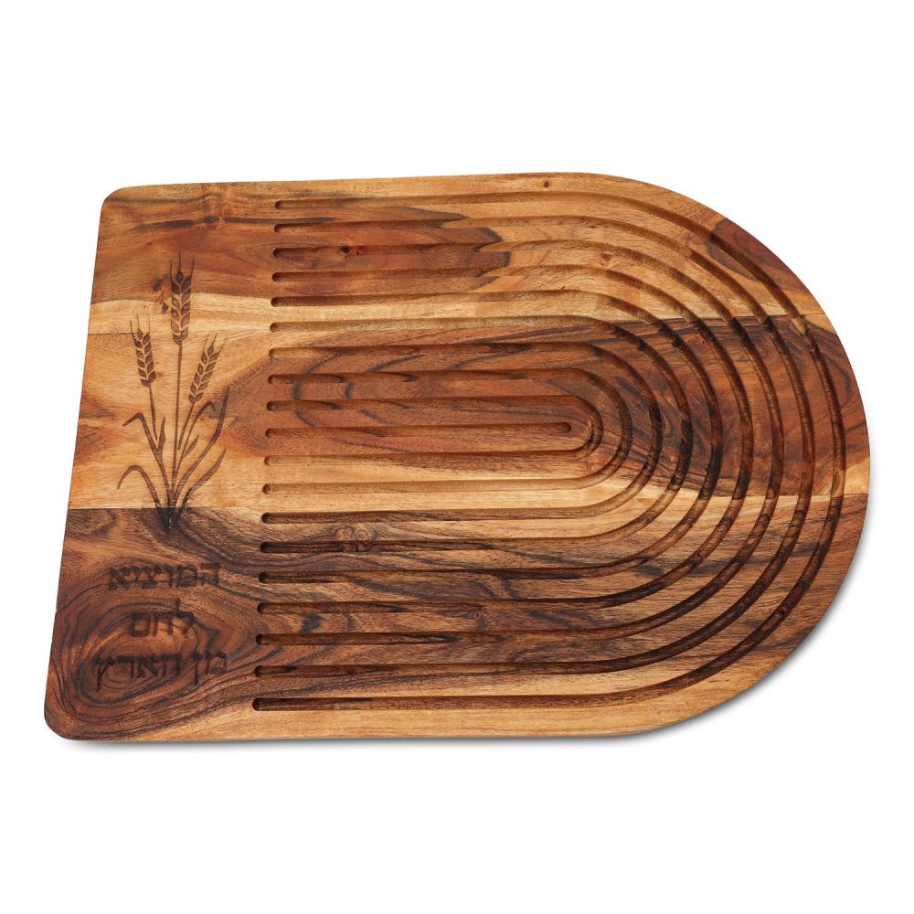 Beautiful Etched Wood Wheat Challah Board