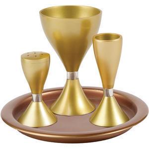 Anodized Aluminum Havdalah Set - Gold