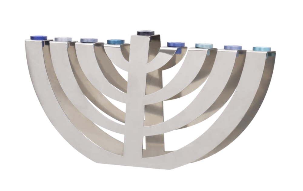 Stainless Steel Modern Hanukkah Menorah