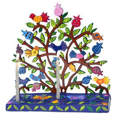 Birds Cutout Menorah - Metal