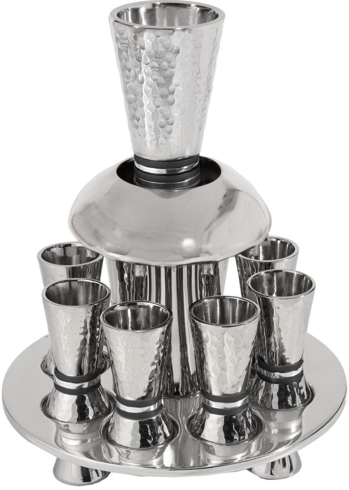 Hammered Kiddush Fountain Black Rings