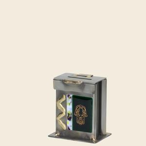 Hamsa Tzedakah Box - Glass, Steel, and Copper