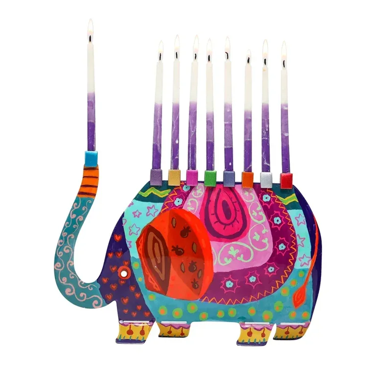 Colorful Elephant Menorah