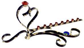 Heart Menorah - Glass, Steel, and Copper