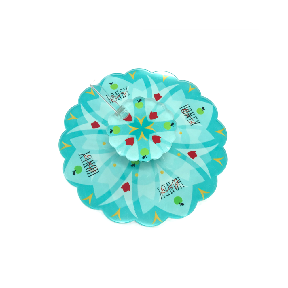 Turquoise Acrylic Apple and Honey Dish