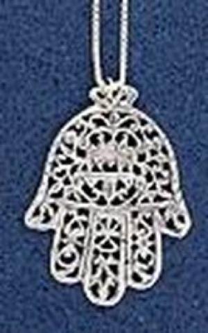 Filagree Hamsa Pendant - Sterling Silver