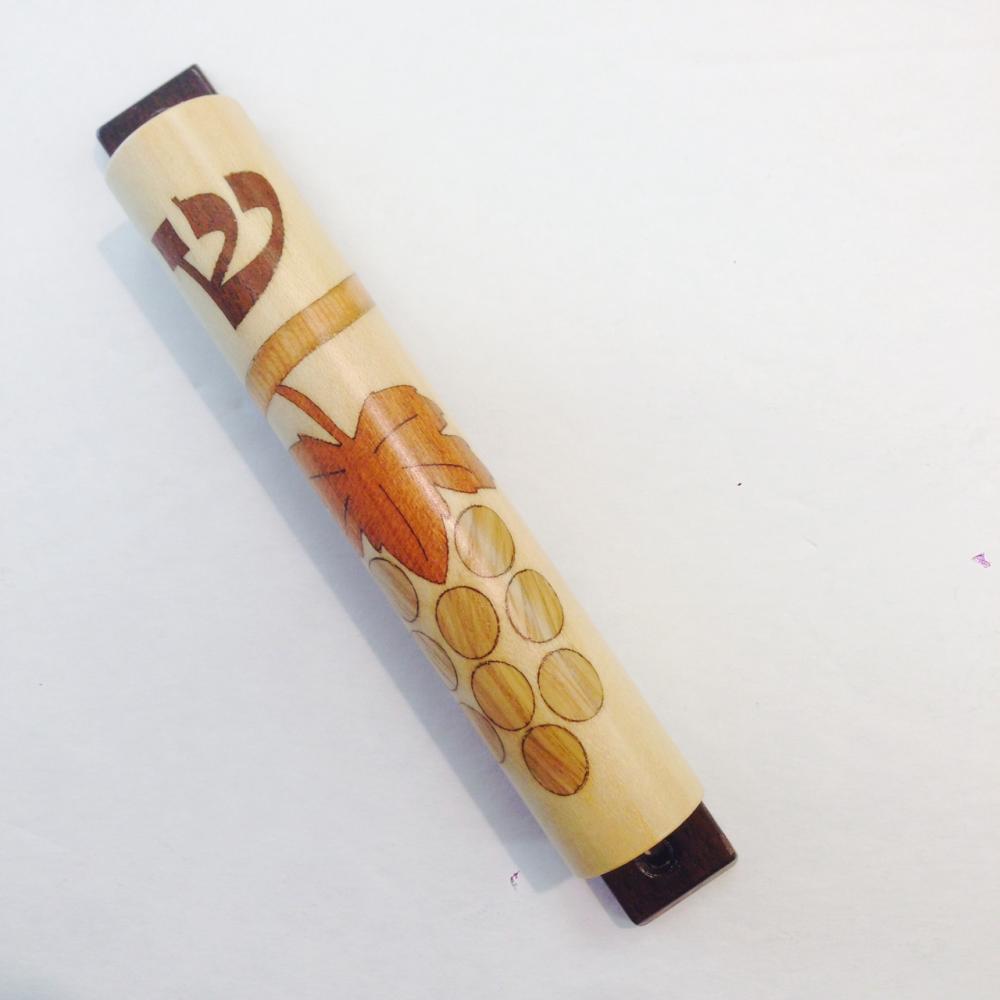 Grape Mezuzah - Wood
