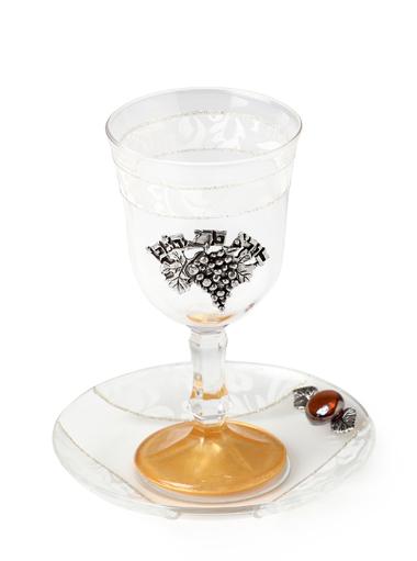 White Glass Kiddush Goblet