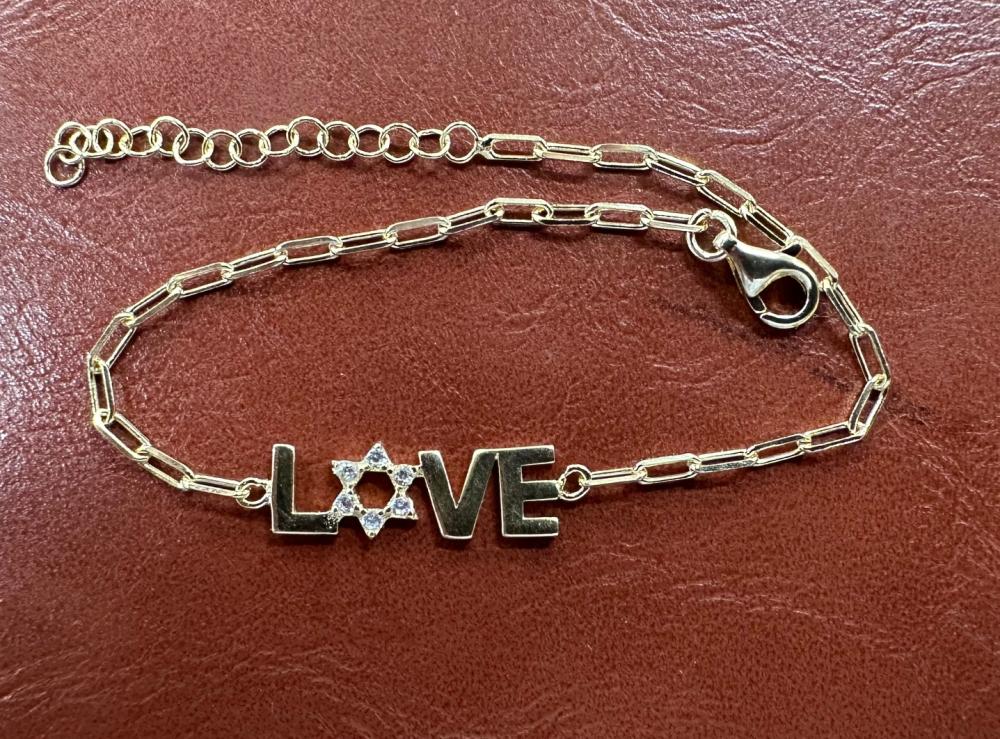 Gold Plated Love Bracelet with CZ'S
