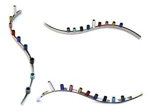 Modern Slide Magnet Menorah - Metal