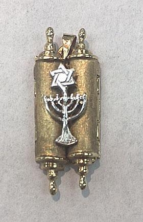 Menorah Mezuzah Necklace - 14kt Gold