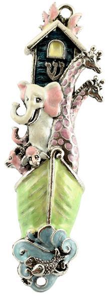 Mezuzah Small Noah's Ark Green & Pink - 66A by Quest Gifts
