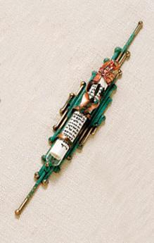 Mezuzah Rod - Green Patina