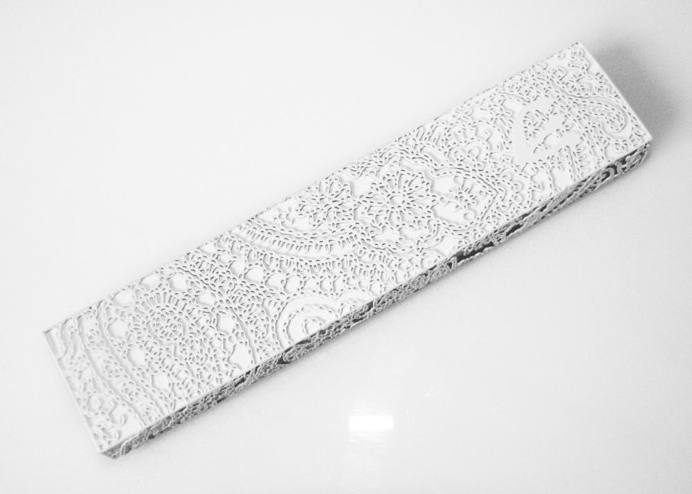 Ornamented W Mezuzah - Metal