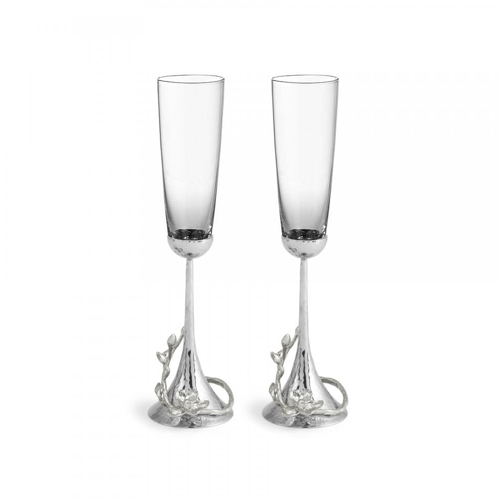White Orchid Toasting Flutes