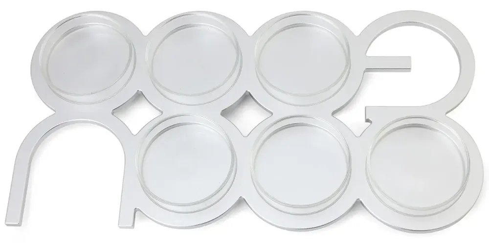 Modern Hebrew Letters Design Rectangular Silver Seder Plate